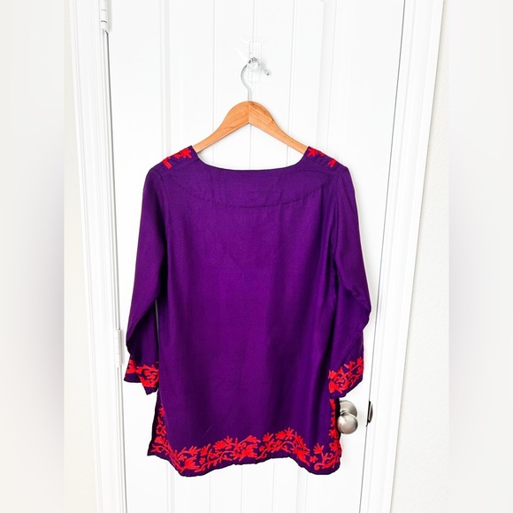 NWT Gretchen Scott Designs Embroidered Blouse Size Medium - Picture 2 of 2